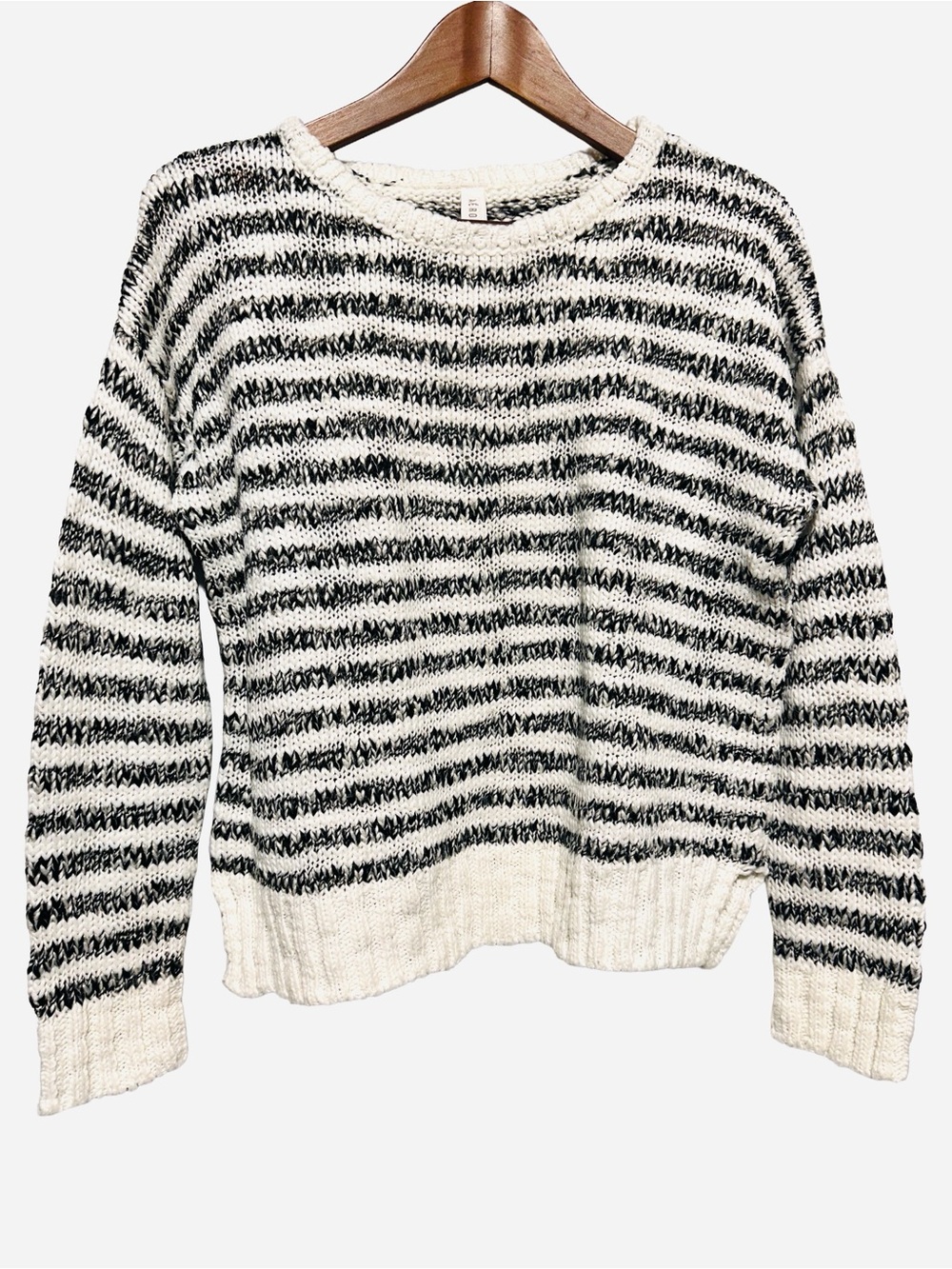 AEROPOSTALE Chunky Striped Cropped Knit Sweater Cozy Coastal Scandi S